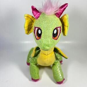 9" x 10" 2016 Snap Toys Glitter Shine Dragons Green Twinkle Luck Plush